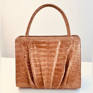 Nancy Gonzalez genuine crocodile Top-Handle Satchel in Caramel